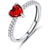 JeweBella Anello Cuore Argento 925 Donna Elegante Anello Cuore Regolabile Zirconia Cubica Amicizia Fidanzamento Matrimonio Anniversario Promessa Fedine