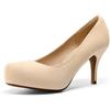 DREAM PAIRS Comodi Tacchi Alti e Sottili con Plateau Scarpe décolleté Classiche con Punta Tonda,Size 38,Camoscio/Nero,TIFFANNY