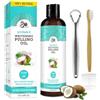 TaimeiMao Olio di Cocco per Tirare Collutorio Naturale All'Olio di Cocco & Olio di Menta Piperita con Raschietto Lingua e Spazzolino per l'alito Fresco, Sbiancamento dei Denti e Gengive più Sani