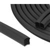 KMDZDZGS 6 m nastro sigillante per porte, finestre, porte, autoadesiva, 10 mm x 12 mm, in gomma anti-collisione, telaio della porta, guarnizione multistrato, insonorizzata, protezione dal vento (nero)