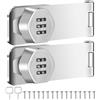 Kiuiom Serratura a Combinazione a 3 Cifre,Lucchetto a Combinazione con Viti,Password Hasp Locks,Password Meccanica Serratura per Porte Piccole Armadi Porta del Fienile Garage Giardino (Argento 2PCS)