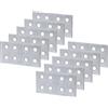 Marcopol Confezione da 10 connettori piatti in acciaio zincato, 30 x 60 x 2 mm, staffe di fissaggio per riparazione piastre zincate (10 pezzi, senza viti)