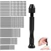 sofun Set di punte per trapano a mano - nero + 50 punte elicoidali argentate 5 misure (1/1,5/2/2,5/3 mm, 10 pezzi ciascuno), per artigianato per bambini, legno e castagne