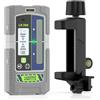 Huepar Pro Ricevitore Laser Modalità Impulso Rilevatore di Linea per Livelli Laser, Esterno 60 m, Modalità Doppia Precisione, Impermeabile IP65, Morsetto Magnetico, LCD+LED, Durata di 20 Ore