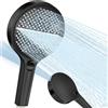 GOUNNU Soffione Doccia Alta Pressione Doccino per Doccia Grande 150mm 4 Modalità di Getto Doccetta per Doccia Ugello in Silicone Soffione Doccia Risparmio Idrico -Universale (Nero)