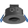 SEBSON Rilevatore di Movimento da Incasso per Interni - Montaggio a Soffitto, LED adatto, Programmabile - Sensore di Movimento 8m/360°, Ø75x45mm, IP20