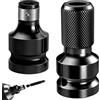 KEUGT Adattatore Avvitatore a Impulsi,2 Pz Adattatori con Attacco da Quadrello da 1/2" a Esagonale da 1/4",Adattatore per Bussole Avvitatore a Percussione a Impulsi acciaio CR-MO per Avvitatori a Impulsi