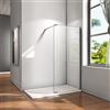 AICA 50x200cm Box Doccia Parete Walk In Con Vetro Trasparente Easyclean 8mm+Barra 73-120cm