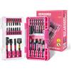 Geinxurn Set di 29 punte per avvitatore Bitbox con codifica colore professionale, con Torx, Ph, PZ, fessura, acciaio Hex S2 magnetico, supporto per punte, chiave a bussola, adattatore con scatola rosa