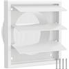 Hon&Guan Ø100 mm Griglia di Ventilazione Rettangolare, Griglia Aerazione In PP Plastica 3 Alette Quadrata con Lamelle Mobili & Protezione Insetti per Bagno, Cucina, Aspirator, Pareti Esterne, Soffitto