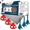SHAFFER PRO Crociere per piastrelle autolivellanti 2 mm | 200 clip + 100 quadranti riutilizzabili | 3-22 mm I Shaffer pro | compatibile 20 mm I sistema di livellamento a vite | aiuta la posa di piastrelle per