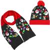TAGVO Berretto Sciarpa con Luce LED, Cappello a Maglia di Natale Luminoso e Scaldacollo, Elastico Caldo Sciarpa Berretto per Feste Invernali, Taglia Universale per Uomo Donna e Bambino