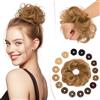 SEGO Pro Chignon Finto per Capelli Veri Umani #6 Marrone Chiaro Elastici Chignon Finti Ondulato Capelli Naturale Coda di Cavallo Spessi Updo per Donne Ragazze (23g)