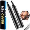 Prreal 2 penne nere per barba, riempitore naturale per barba, matite da barba impermeabili e resistenti al sudore, penna per riempire, definire e affilare capelli, barba e sopracciglia