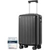 COOLIFE Valigetta da cabina 55 x 35 x 20 cm per Ryanair, bagaglio a mano, valigia rigida con serratura TSA e 4 ruote gemelle, bianco, 55 x 35 x 20cm, Valigetta rigida da viaggio