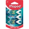 Maped - Set di 3 gomme piramidiche - Porta precisione e comfort - Gomma bianca - Gamma Dragon - Confezione riciclabile