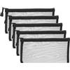 PATIKIL Borse di File B6, 5Pz Sacchetti Portadocumenti con Cerniera, Tasca Portaoggetti Zip in Plastica per Organizzare Documenti, Perline, Ufficio, Forniture Casa, 11.5x23cm, Nero
