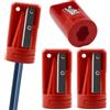 Notoke 4 temperamatite da falegname, temperamatite per carpentiere, temperamatite manuale per lavorazione del legno, scuola, ufficio e viaggi, rosso