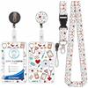 Viojrlly Porta badge con cordino a girocollo con porta carte, porta carte con avvolgitori per badge retrattile, staccabile, cordino Swivel Lobster Clasp, per porta badge identificativi (medicina-2)