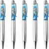 Gullor 5 penne a sfera retrattili, Bling Dynamic Floating Liquid Sand Glitter Pen Ocean Series