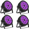 DELIBANG Par LED UV RGB Luci Palcoscenico Discoteca DJ Faretti 18 LED Par DMX Auto Sound 200W, 8CH Alluminio Fari LED Effetti Luce Stroboscopica Discoteca DJ per Festa Show Halloween Natale-4