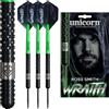 Unicorn Set di freccette con punta in acciaio | Ross 'Smudger' Smudger' Smith | Wraith | 90% tungsteno | Voli ultrafly durevoli | Punti volute neri | 20 g