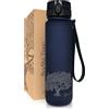 Bodhi Tree Borraccia Borraccia Sportiva Tritan - Senza BPA - ermetica - apribile con Una Mano - per Yoga, Fitness e Sport all'Aria Aperta - Borraccia da 650 ml 1000 ml (Blu, 1L)