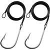 OROOTL Rig da pesca a forma di squalo, 2 pezzi per surf con ami per tonno e squalo, in acciaio inox, per pesca in acque profonde, per pesca in acque profonde, per tonno