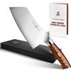 TUO Coltello da Cuoco Cinese 18cm Mannaia da Cucina Professionale Coltello da Cucina Acciaio Inossidabile Tedesco con Impugnatura Ergonomica-Fiery Phoenix Series