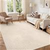 BEIMO Tappeto Moderno 160x230CM, Tappeto a Pelo Corto Morbido con Effetto 3D, Lavabile e Antiscivolo per Soggiorno, Camera da Letto, Corridoio, Beige