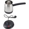 Riuulity Caffettiera Turca Elettrica Pentola in Acciaio Inossidabile 600W 500ML con Grande Manico Rimovibile per Uso Familiare, Spina UE 220V
