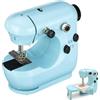 CEWROM Mini macchina da cucire elettrica, portatile Electric Sewing Machine for Beginners, macchine da cucire portatili a doppia velocità con tavolo allungabile, set da cucito automatico portatile