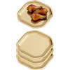 SANQIAHOME 15x15 cm quadrati Piattini da antipasto, in acciaio inox Piccoli piatti,Set di 4,oro,Dessert Piatti per Sushi, Frutta forno/Lavabile in lavastoviglie