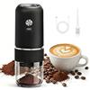 Focenat Macinacaffè Elettrico, Coffee Grinder Portatile con Macina Conica in Ceramica, USB Ricaricabile, Macina Caffè Granulometria Regolabile per Semi e Spezie, per Casa, Ufficio, Viaggi e Campeggio