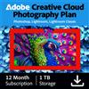 Adobe Piano fotografico Adobe Creative Cloud 1 TB di spazio di archiviazione nel cloud per 1 utente - 1 anno - (Windows/Mac) - NL