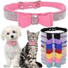 Hotlion Collare per cani con fiocco con strass, collare per cani regolabile per ragazze e donne, grazioso collare per cuccioli di taglia piccola, media e grande, rosa, XXS