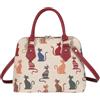 Signare Tapestry Hand Shoulder Bag Cross Body Purses Handbag Satchel Bag for Women In Pet Cat Design | CONV-CHEKY