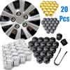 NONE 20 pezzi tappi dado ruota auto 17mm/19mm/21mm coperchio vite mozzo automatico plastica nera antipolvere dado ruota auto bullone coperture accessori pneumatici