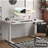 Devoko Scrivania elettrica regolabile in altezza 160×70 cm con supporto per monitor Sedile ergonomico Scrivania in piedi (Bianco)