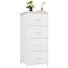 Somdot Cassettiera Camera da Letto in Tessuto, Mobiletto Salvaspazio, Settimino per Soggiorno, Studio, Cameretta, Ingresso, 30P x 42l x 93H (4 Cassetti), Bianco