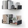 CASSA HOME DECOR CASSA KIVO Mensole a Sospensione a U in Metallo Set di 2, 43cm x 20cm Libreria per Camera da Letto, Soggiorno, Ufficio, Bagno, Cucina Moderno (Nero)