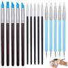 HX-pyahgtv Set di 15 pennelli in silicone, strumenti per modellare il fondotinta, in silicone, per pittura in gomma, per artigianato in ceramica e fai da te, nail art (bianco, blu, celeste)