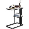 KEBMCHN Tavolino a doppio strato, Tavolino Laterale Da Divano，piccolo tavolino simile al marmo, Montaggio Facile, con ripiano, larghezza 50 x profondità 30 x altezza 58 cm, comodino (nero)