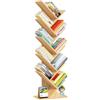 LELELINKY Libreria a forma di albero, 10 livelli per libri, CD/riviste, libreria DVD in legno, libreria per soggiorno, camera da letto e ufficio, natura