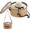LITLANDSTAR, Organizer per cappelli per donne e uomini, scatola rotonda per cappelli, contenitore portatile in feltro, contenitore pieghevole per cappelli con coperchio antipolvere, appendiabiti per