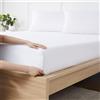 Sweet Home Collection Lenzuolo con angoli per letto matrimoniale con elastico completo e cinghie angolari integrate per evitare spostamenti, lenzuolo inferiore in microfibra spazzolata morbido e traspirante, per letto