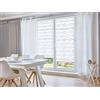 Khome Tenda avvolgibile Doppia con Sistema Klemmfix, Tessuto, Bianco, B40 x H150 cm