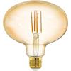 Eglo Lampadina a LED E27. dimmerabile, color ambra, vintage, diametro 14 cm, per illuminazione retrò, 4 Watt (equivalente a 35 Watt), 400 lm, E27. luce bianca calda, 2200 K, lampadina Edison R140