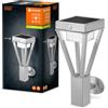 LEDVANCE ENDURA SOLAR BOUQUET WALL SENSOR 36,5cm - applique solari con rilevatore di movimento, per esterni con 3 modalità di funzionamento, 6W, 3000K, 200-550 Lumen, IP44, argento