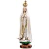 DRW Statuetta Madonna di Fatima in Resina Stile Legno Dipinto a Mano 12 cm